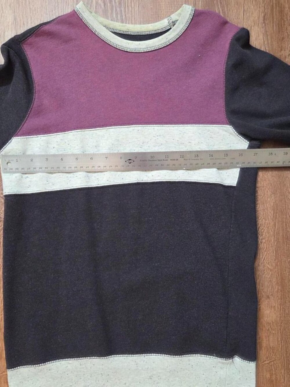 Purple Color Block Sweatshirt - Picture 6 of 7